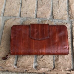 USED Eel Skin Brown Wallet